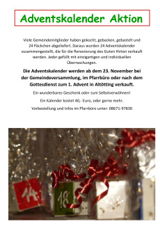 Adventskalender Aktion
